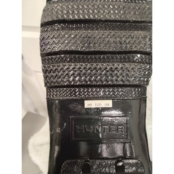 Hunter Tall Gloss Black Rubber Rain Boots Womens Size US 8 UK 6 EU 39 - Picture 4 of 6